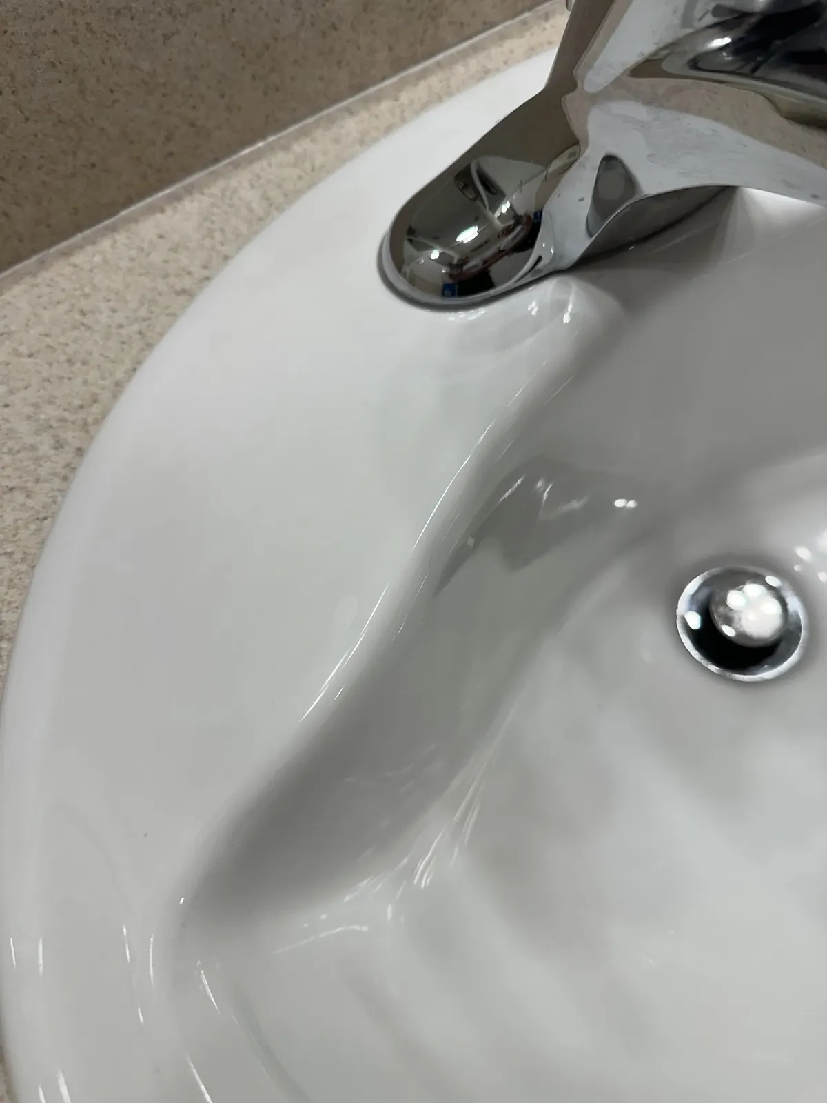 Bathroom sink, after cleaning