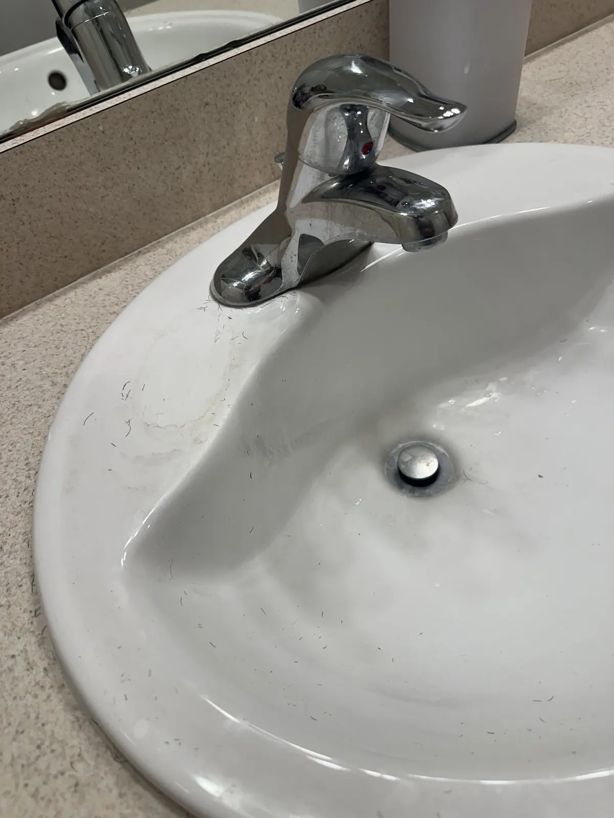 Bathroom sink, before cleaning
