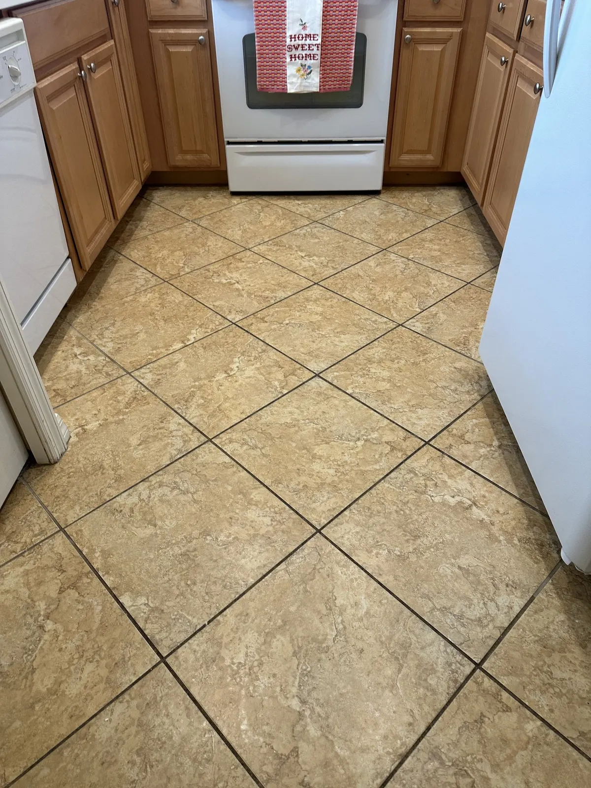 Kitchen grout, before cleaning