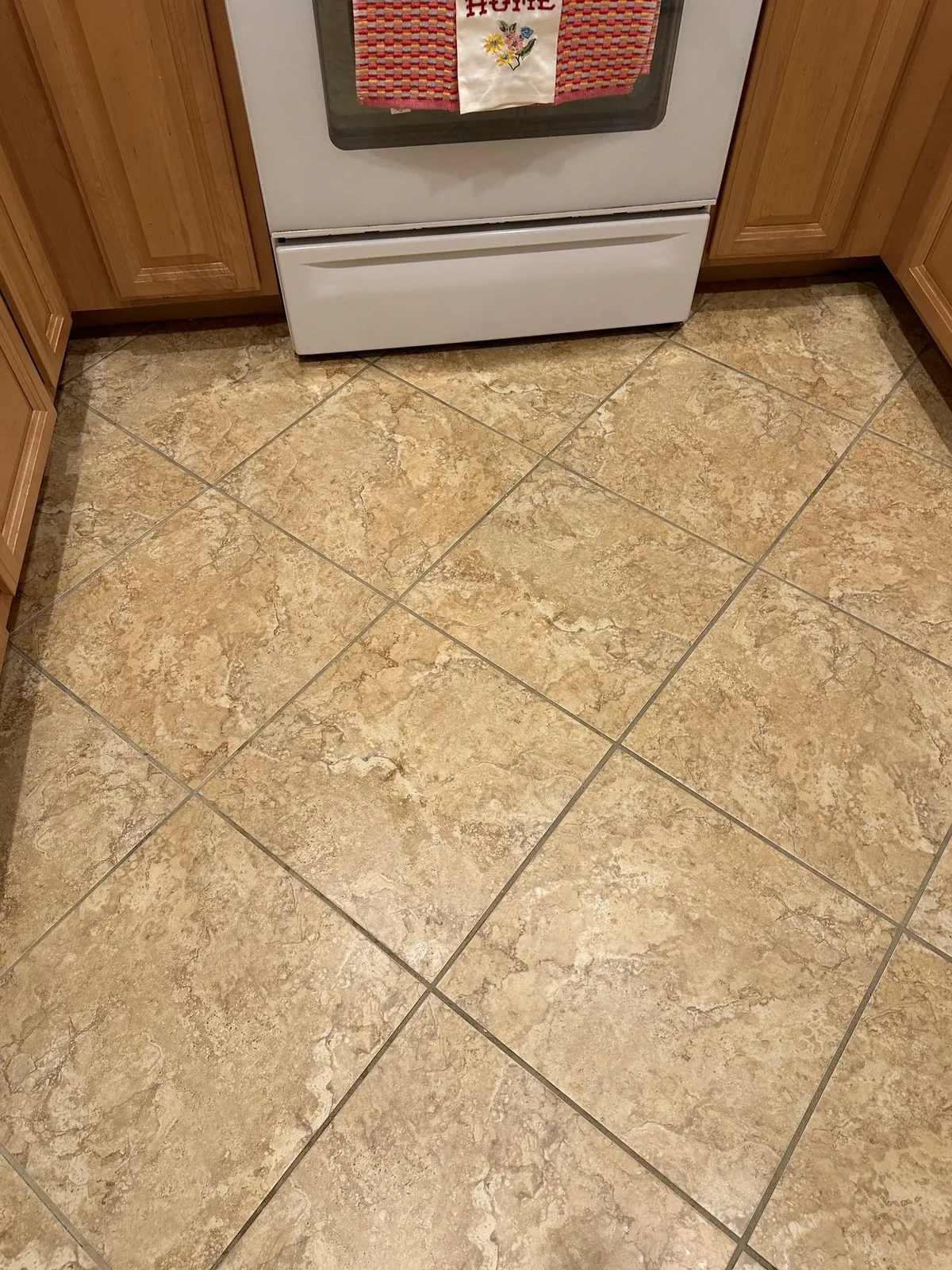 Kitchen grout, after cleaning
