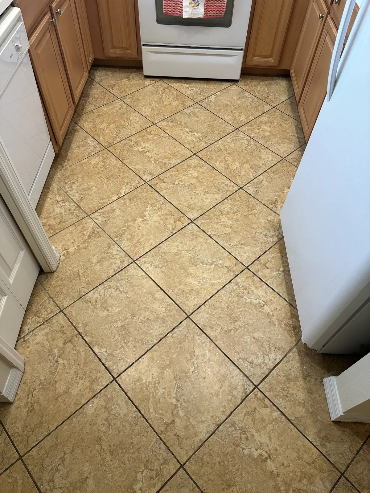 Kitchen grout, before cleaning