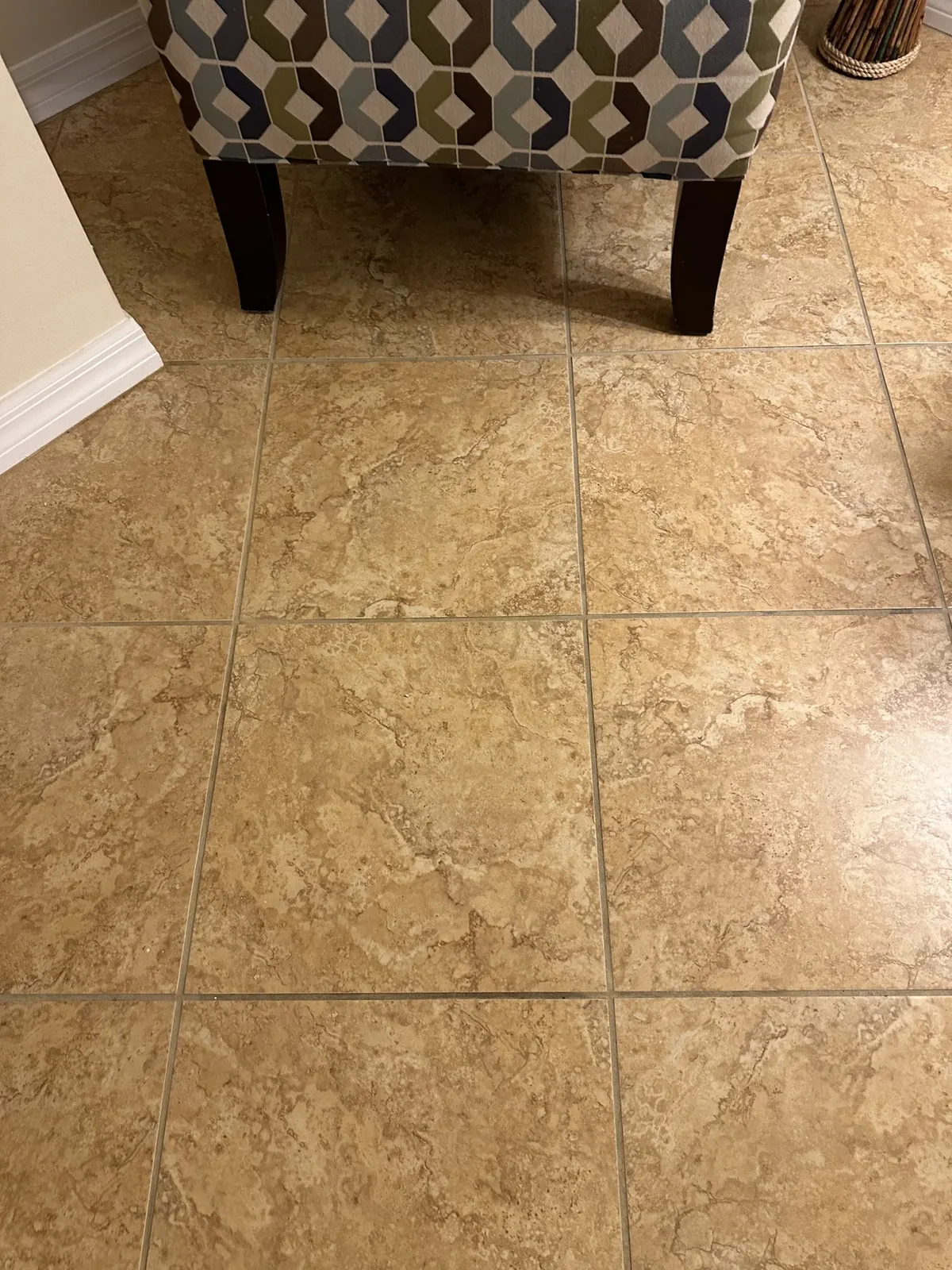 Living room grout, after cleaning