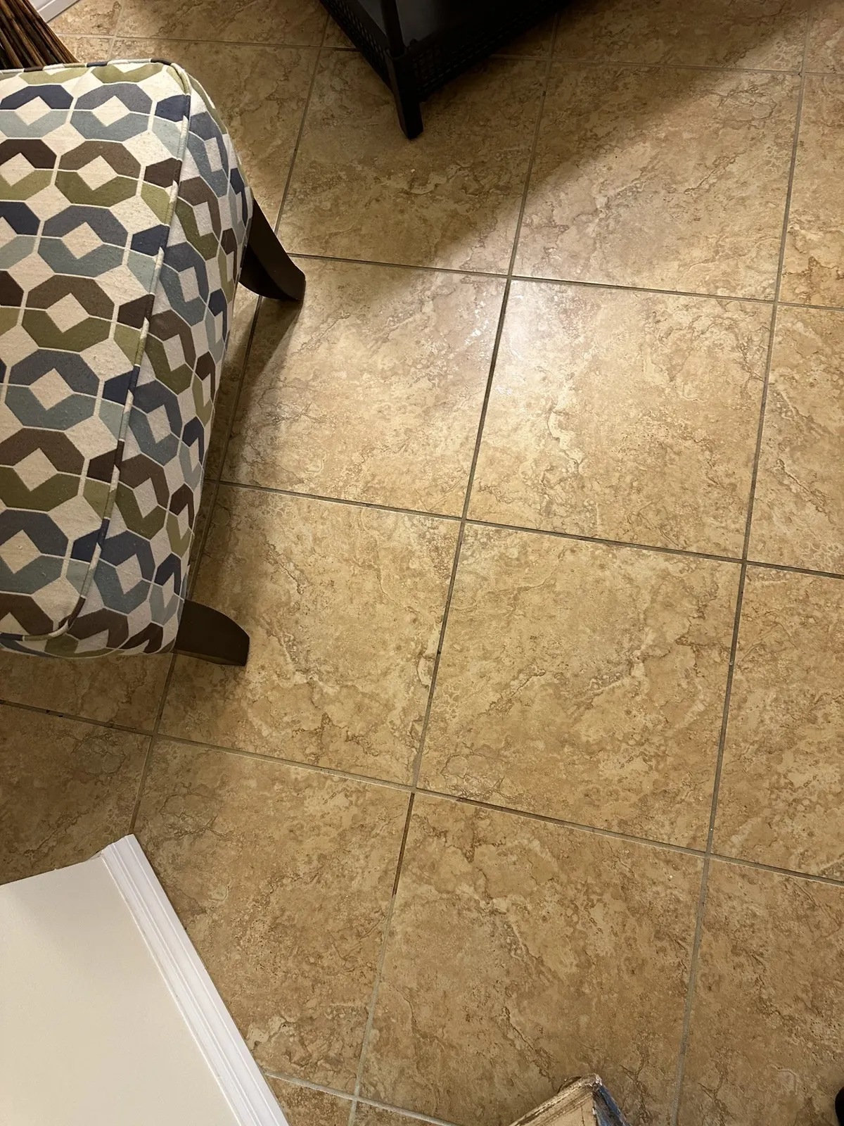 Living room grout, before cleaning