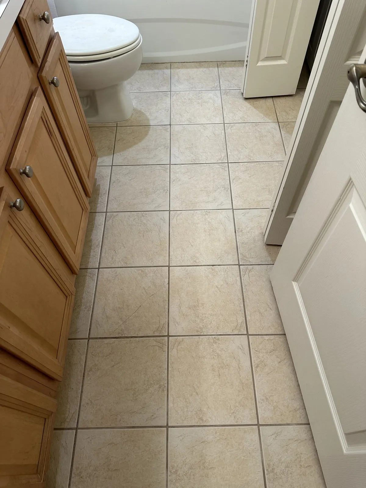 Bathroom grout, after cleaning