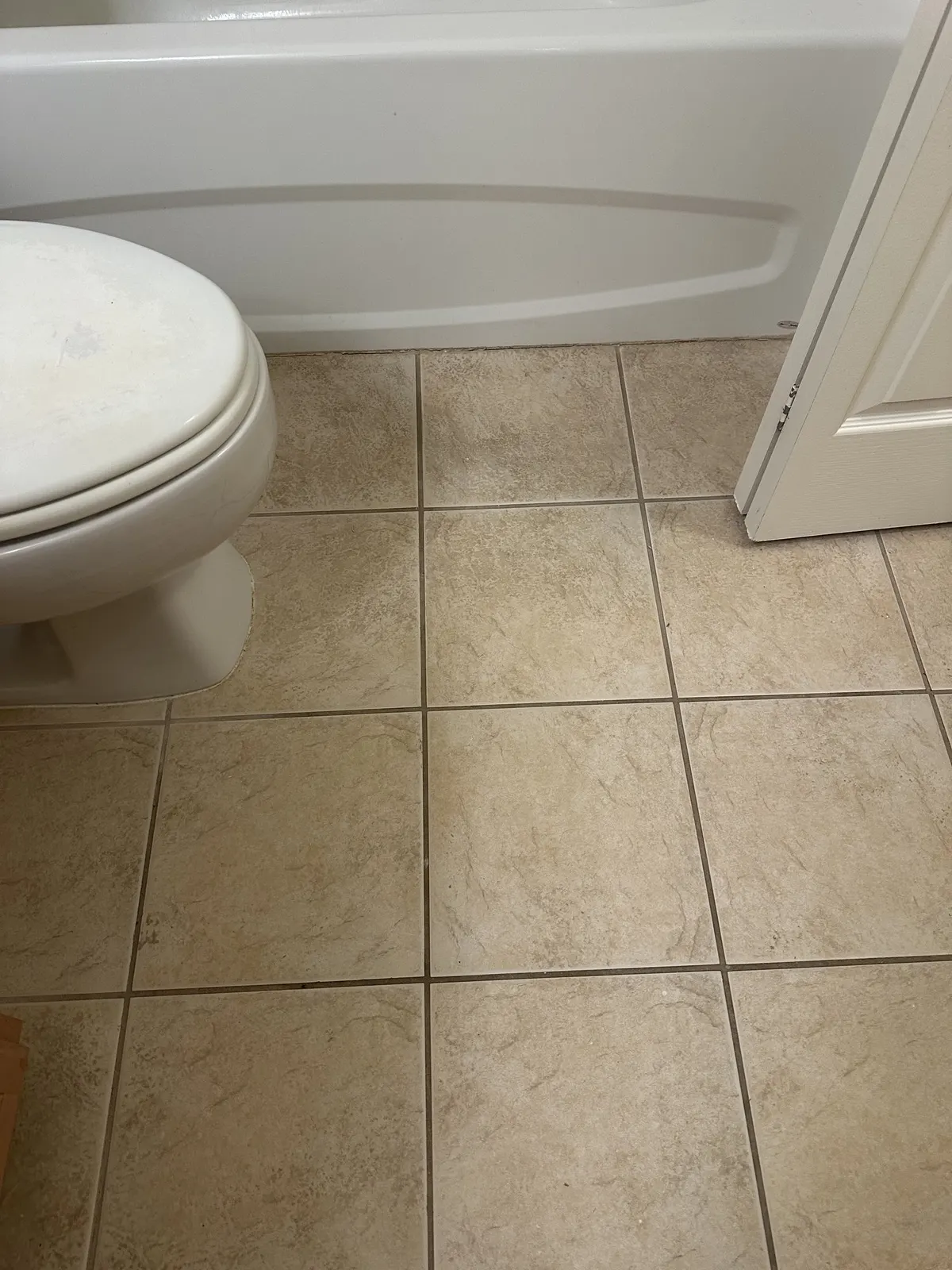 Bathroom grout, before cleaning
