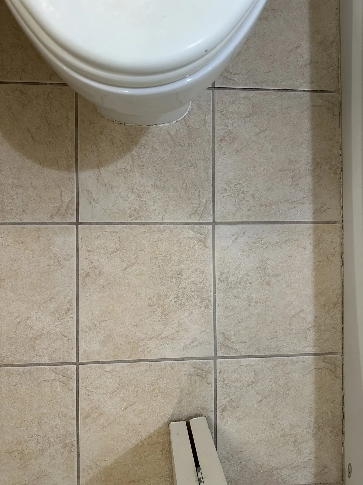 Bathroom grout, after cleaning