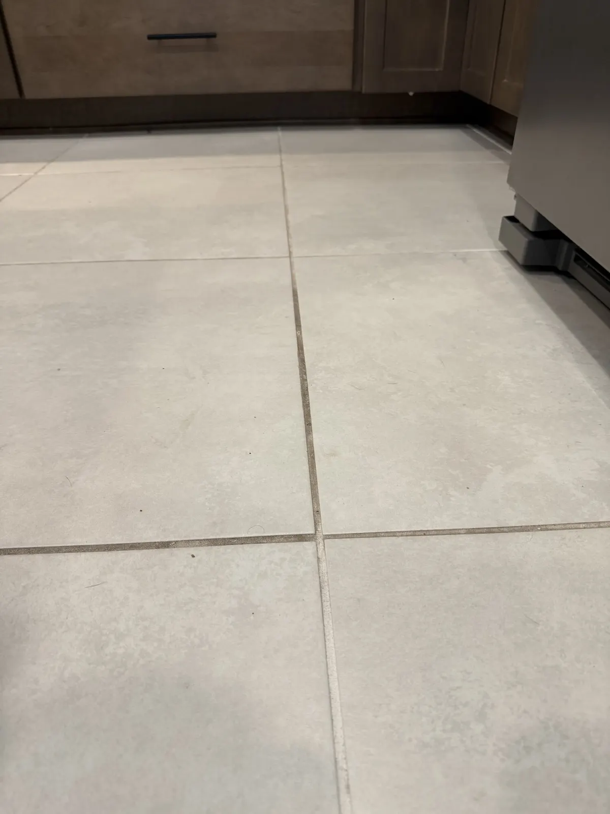 Tile grout, before cleaning