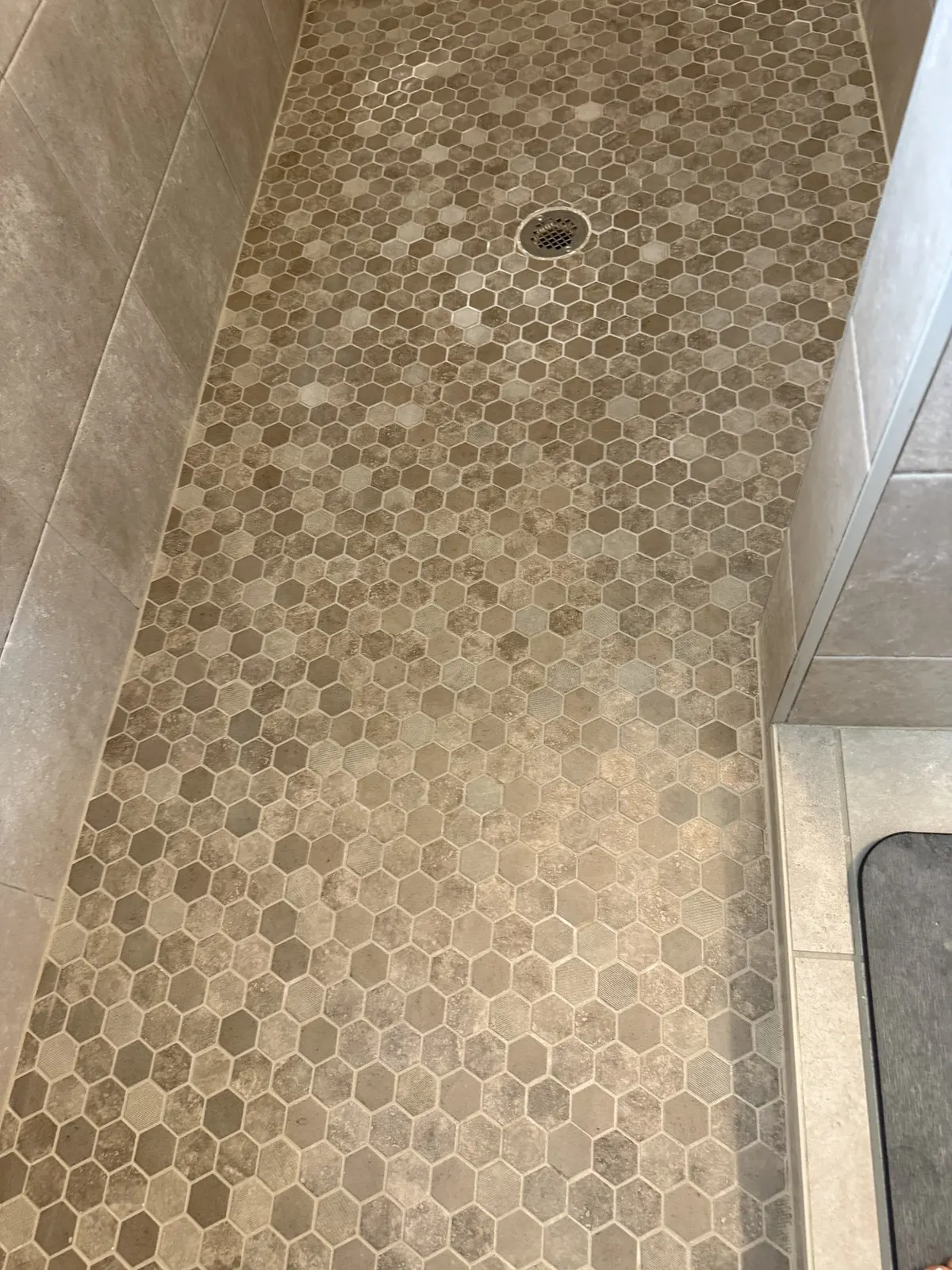 Shower grout, after cleaning