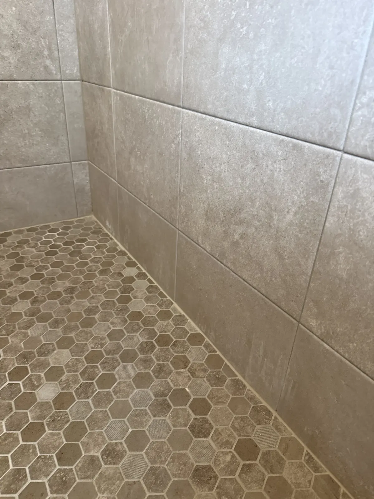 Shower grout, after cleaning
