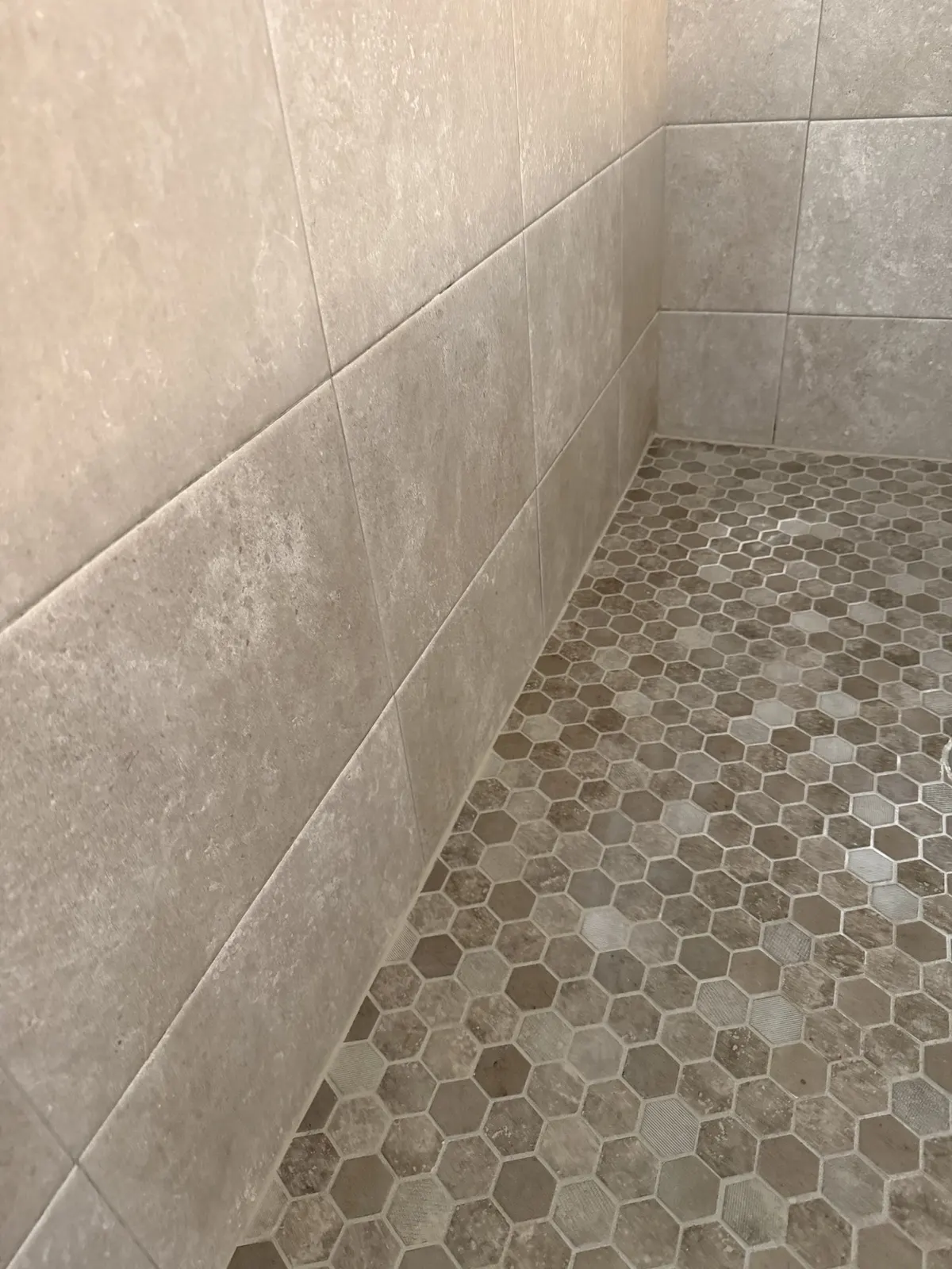 Shower grout, after cleaning