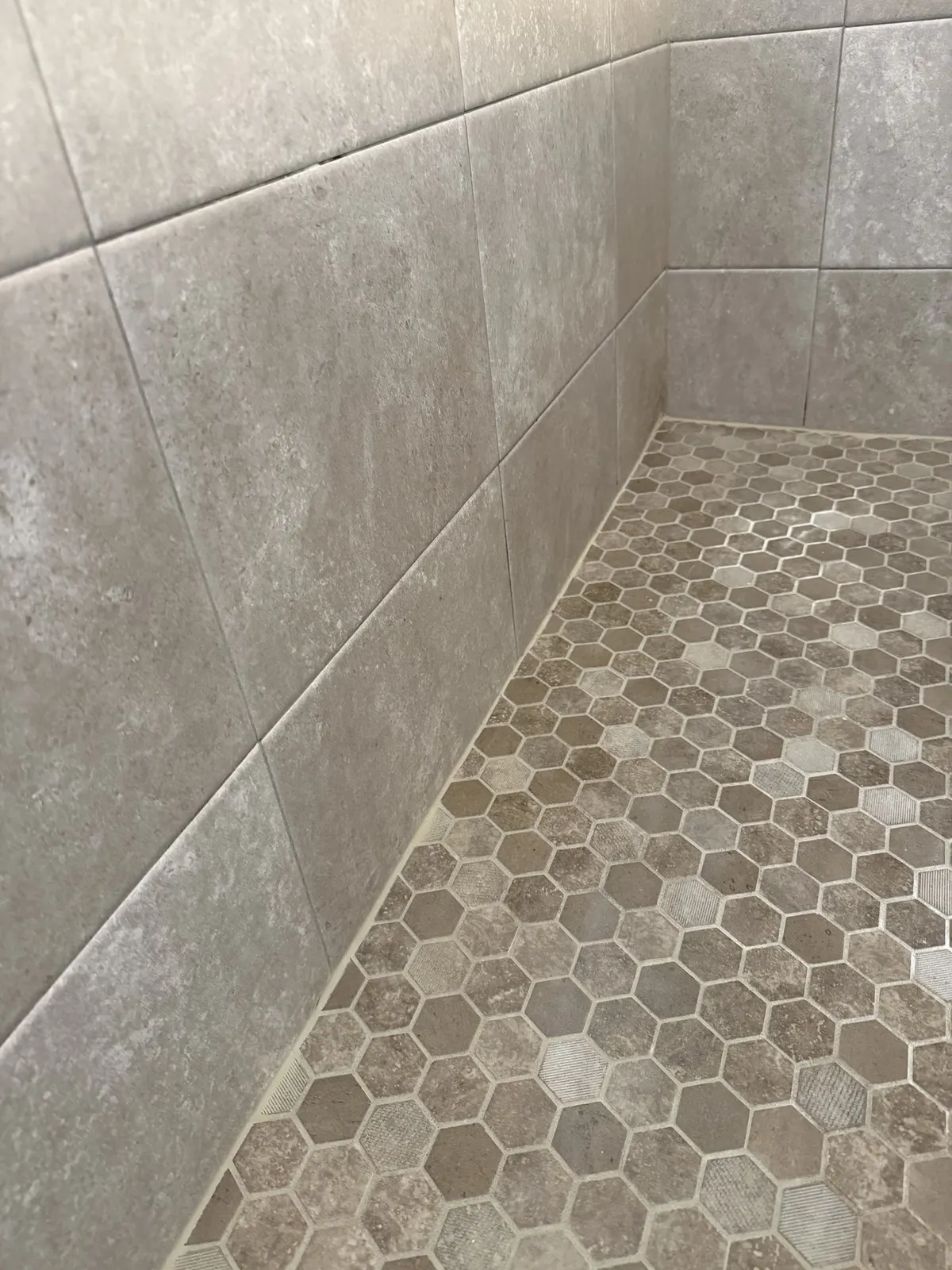 Shower grout, after cleaning