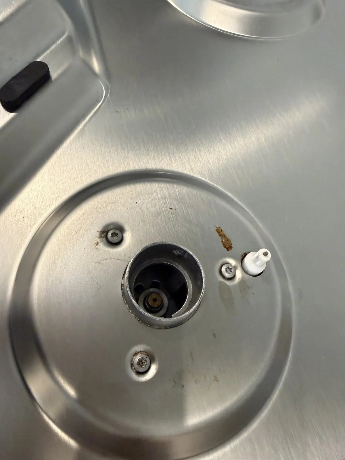Gas burner base, before cleaning
