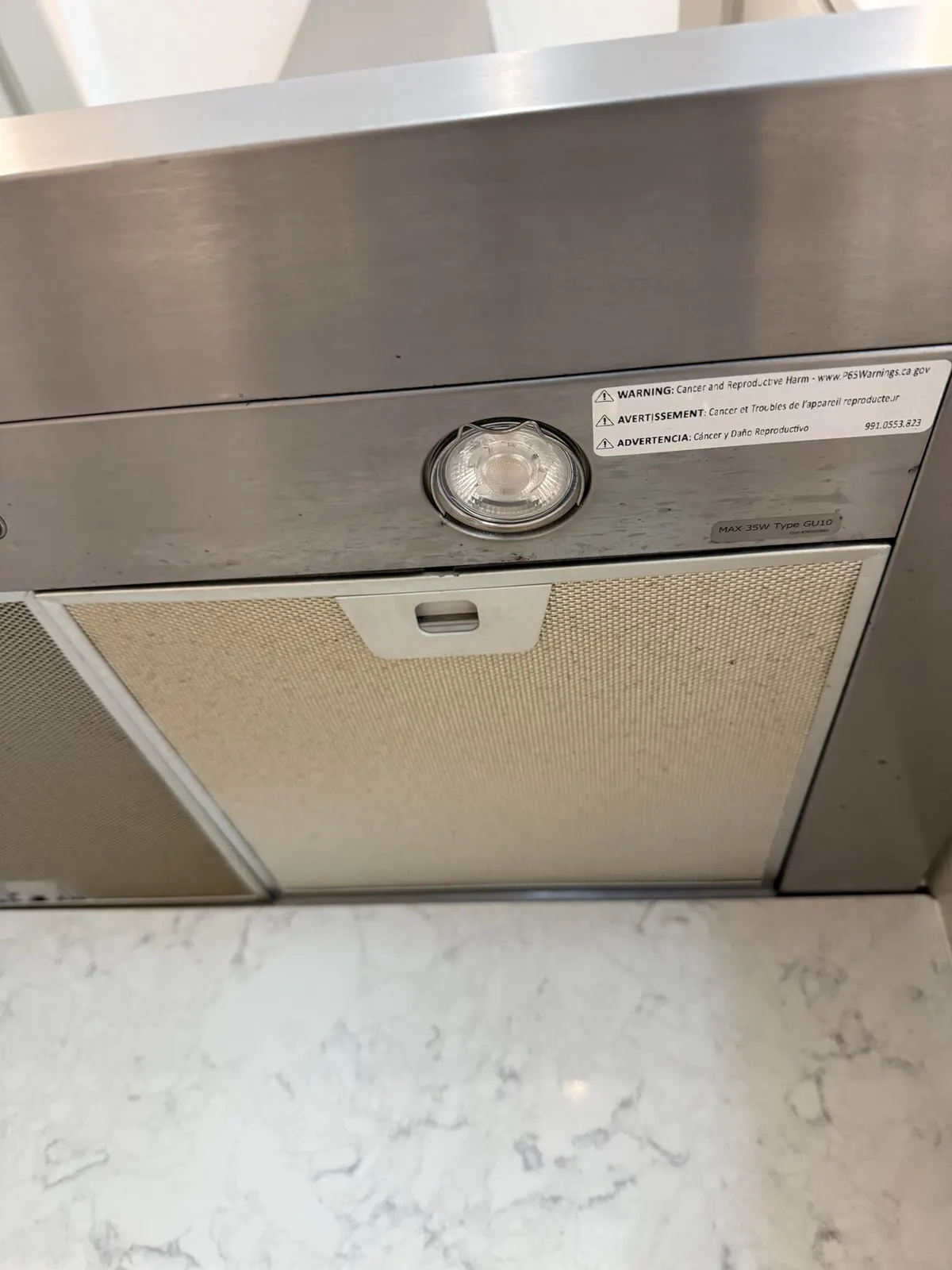 Range hood filter, before cleaning