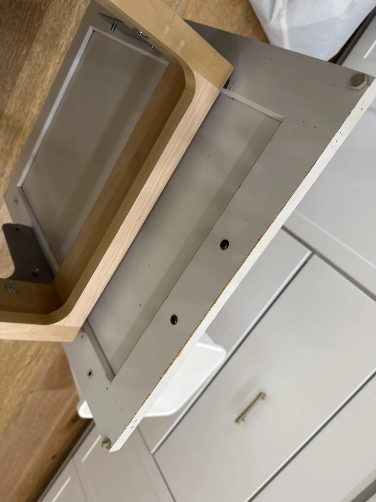 Cabinet drawer, after cleaning