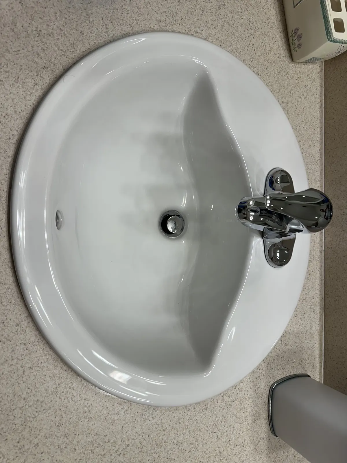 Bathroom sink, after cleaning